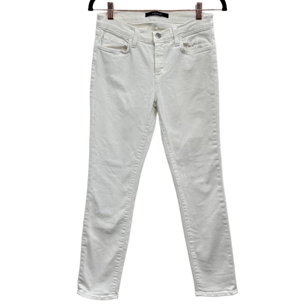 J. Brand Mid-Rise Slim Blanc White Ankle Jeans Size 28